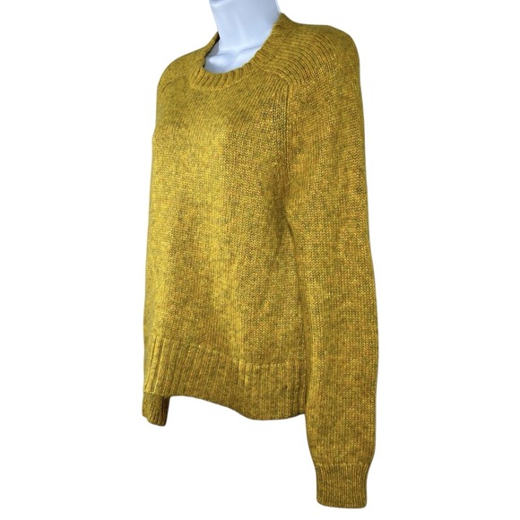 J. Crew Wool Alpaca Blend Pullover Sweater Womens M Gold Crewneck Fuzzy Cozy - Picture 4 of 7